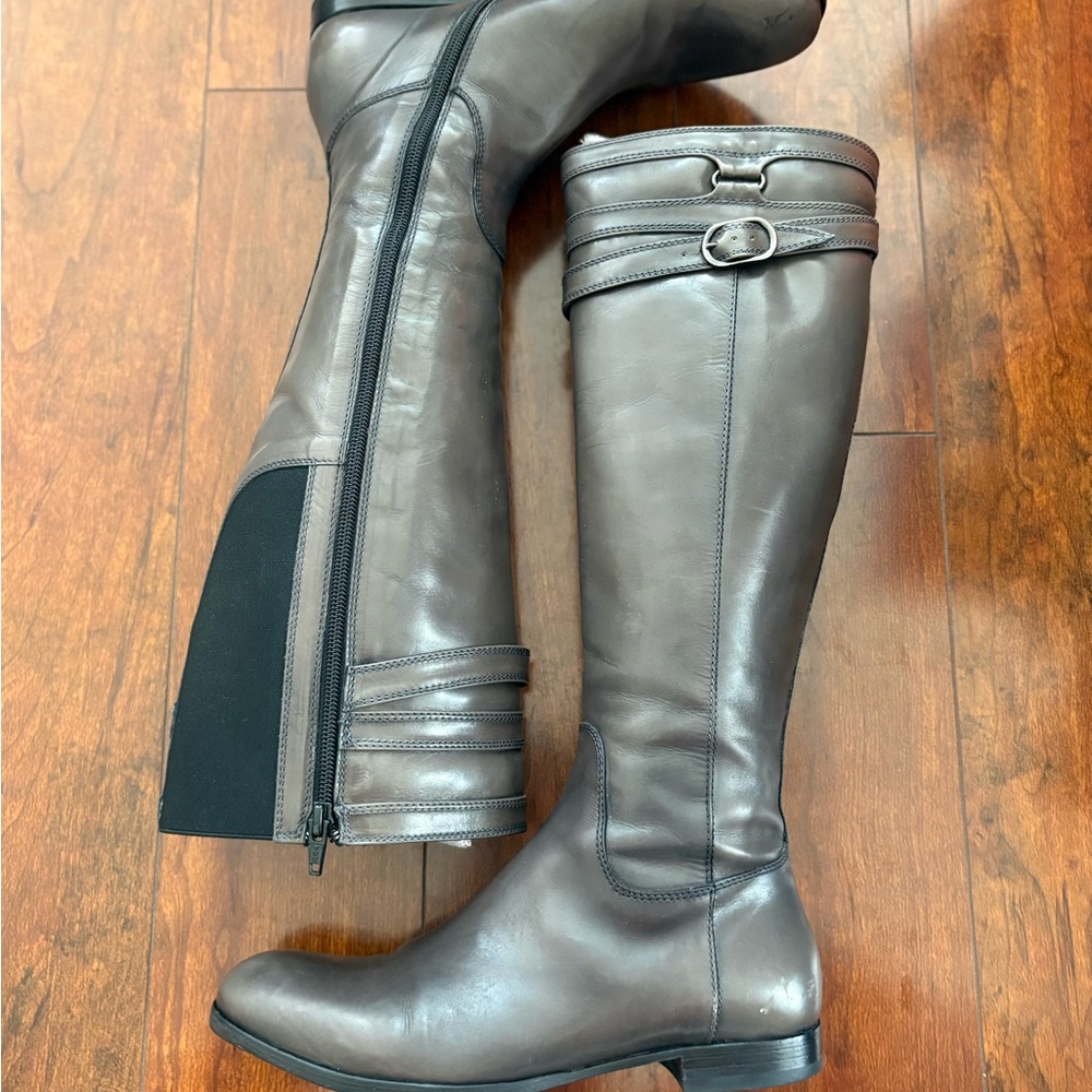 Attilio Giusti Leombruni Gray Over the Knee Boots Size 37